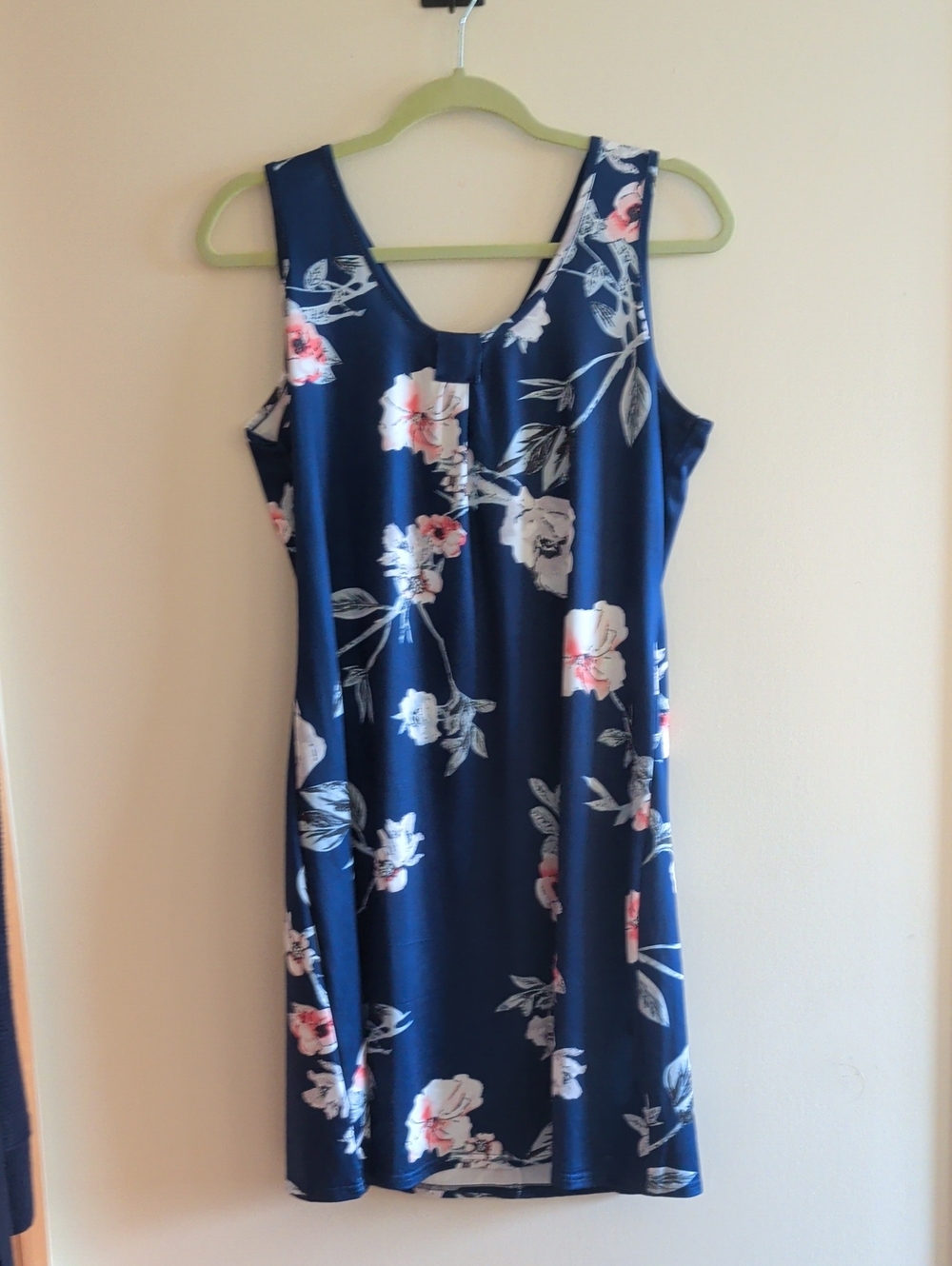 🆕 Navy Floral, V-Neck, Sleeveless Summer Dress, Sz M
